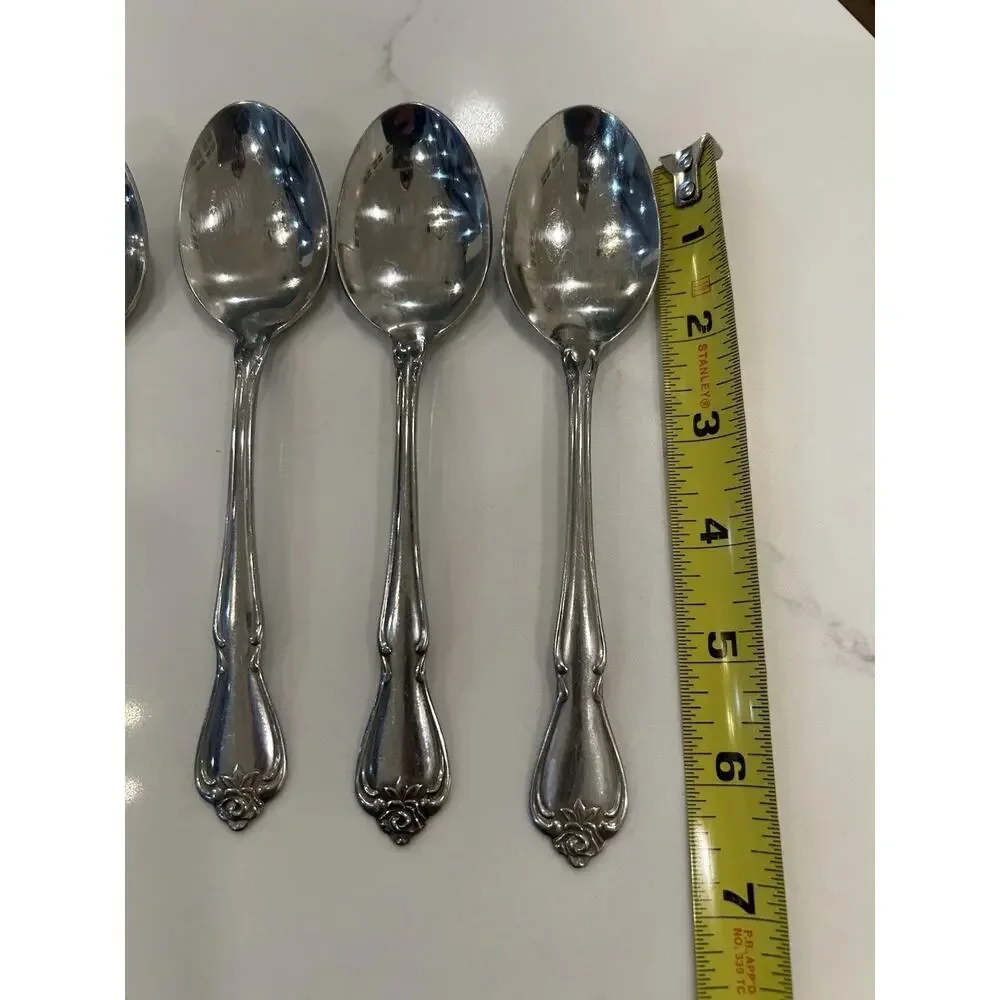 Vtg‎ Oneida ARBOR ROSE/TRUE ROSE Stainless 1881 Rogers Ltd Set Of 4 Spoons